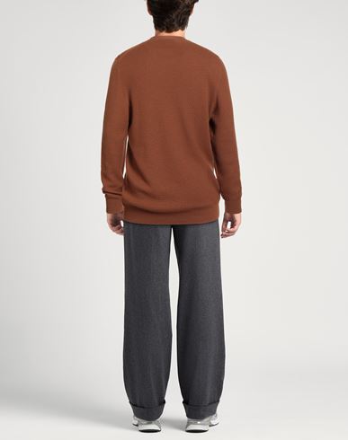 Man Sweater Tan Size 46 Virgin Wool