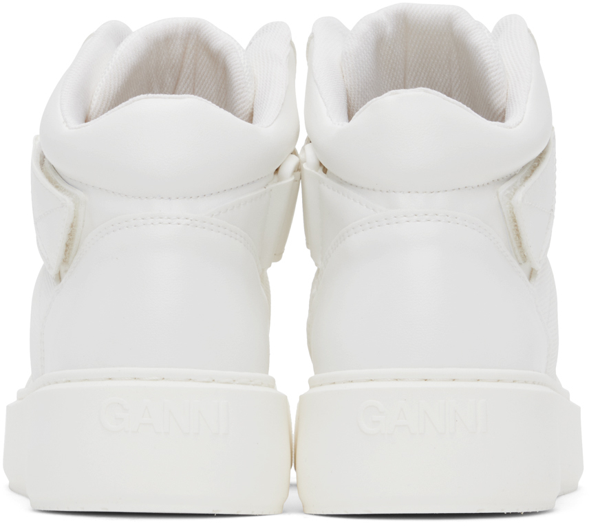 GANNI White Sporty Mix High-Top Sneakers