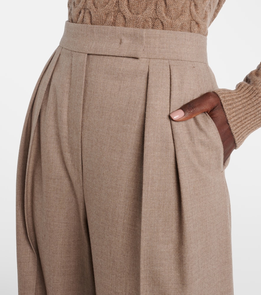 Cashmere-blend wide-leg pants