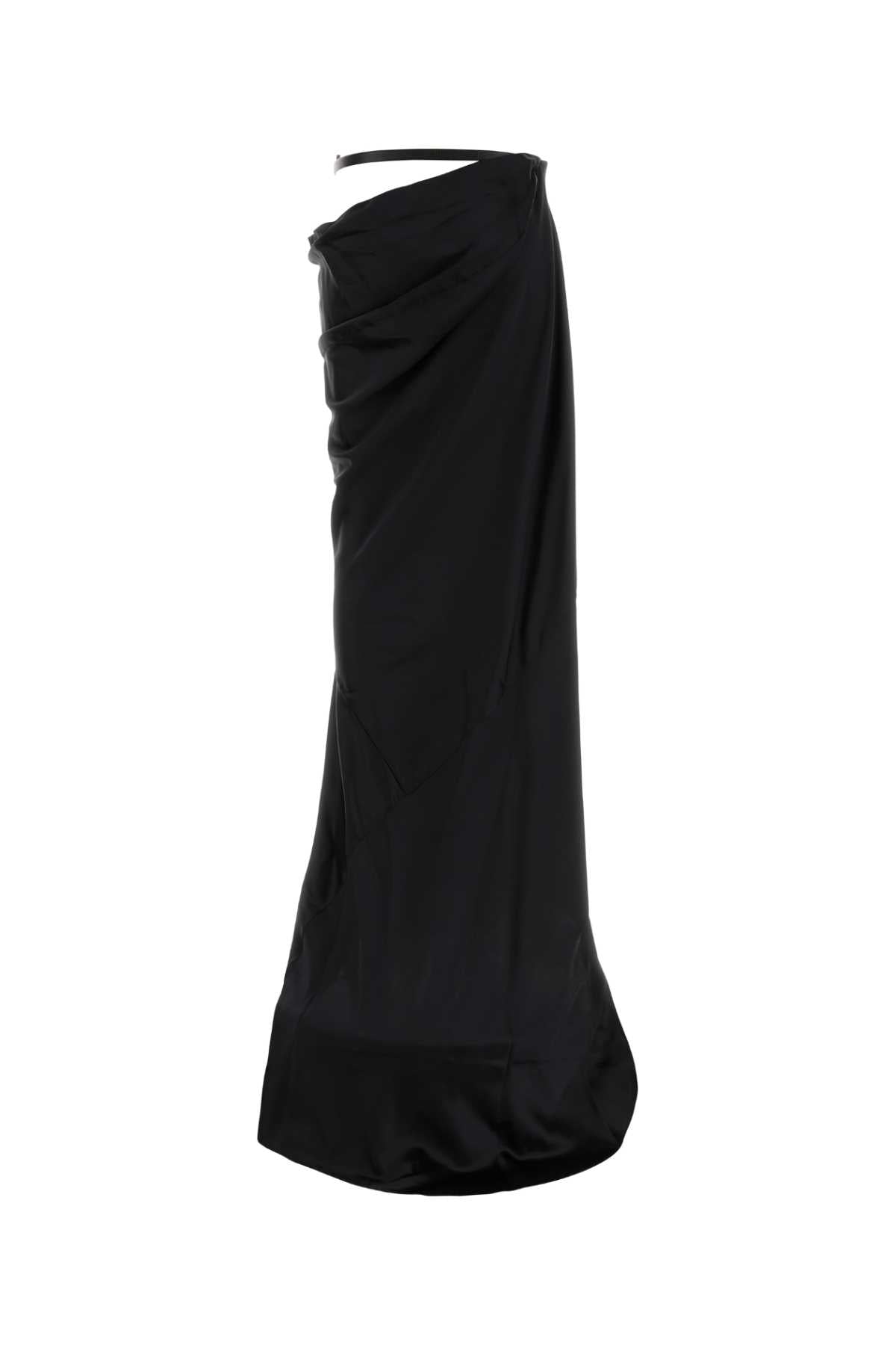 Silk Wrap Skirt — Black