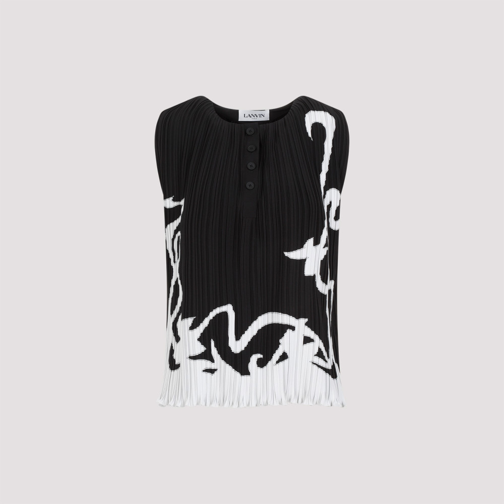 Sleeveless Pleated Top