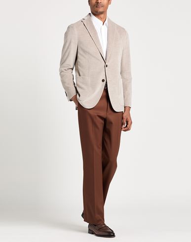 Man Blazer Beige Size 40 Cotton, Virgin Wool, Elastane