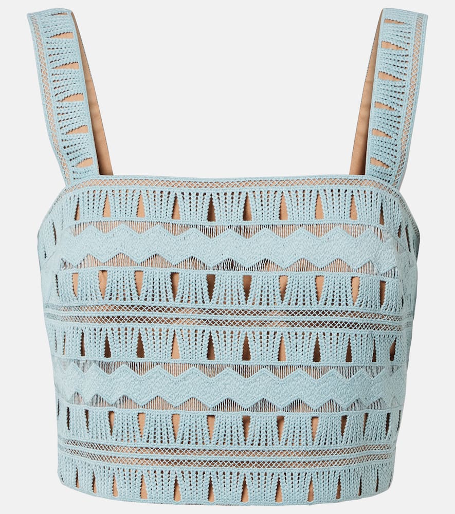 Knitted silk-blend crop top