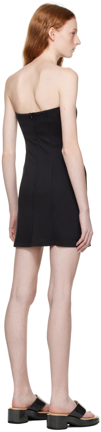 Black pom mini dress