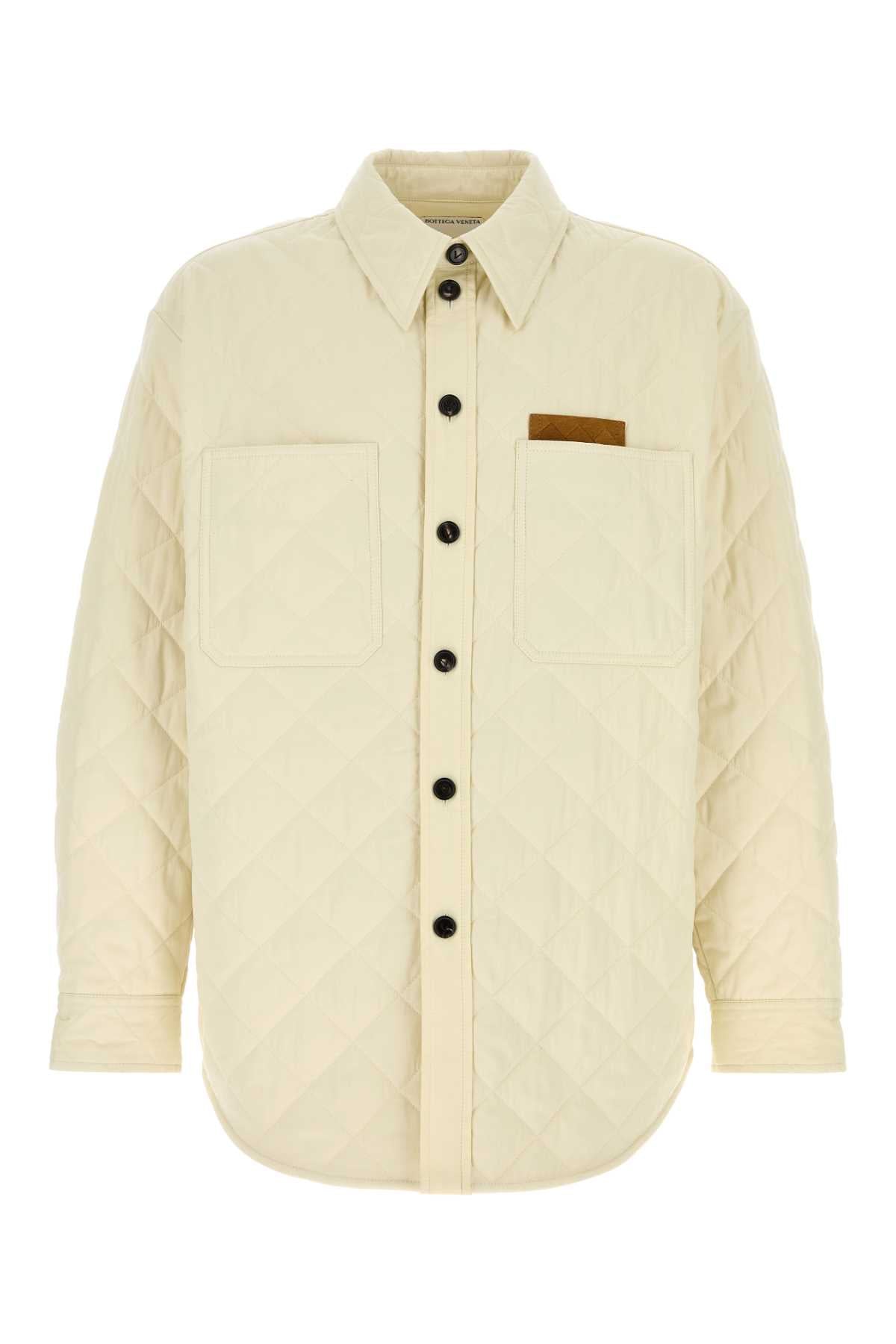 Quilted Tech Cotton Jacket — Beige