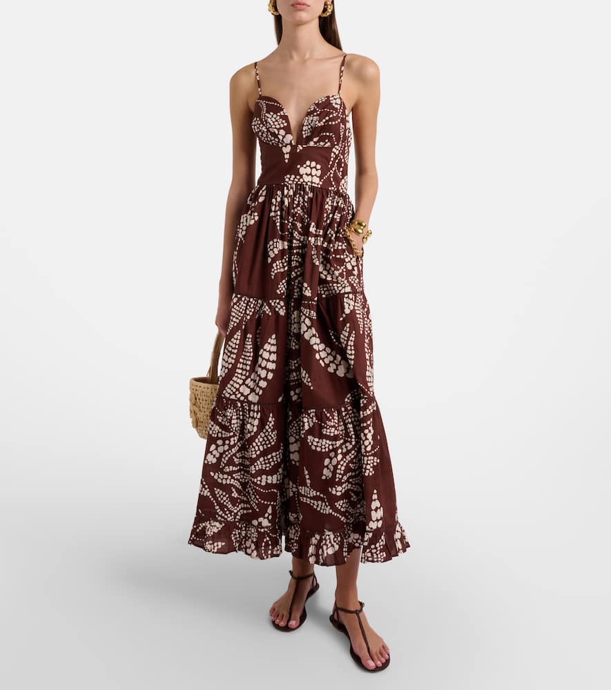 Milena printed tiered maxi dress