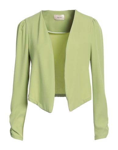 Woman Blazer Lime green Size 12 Polyester, Elastane