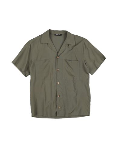 Kid Boy Shirt Military green Size 12 Viscose, Linen