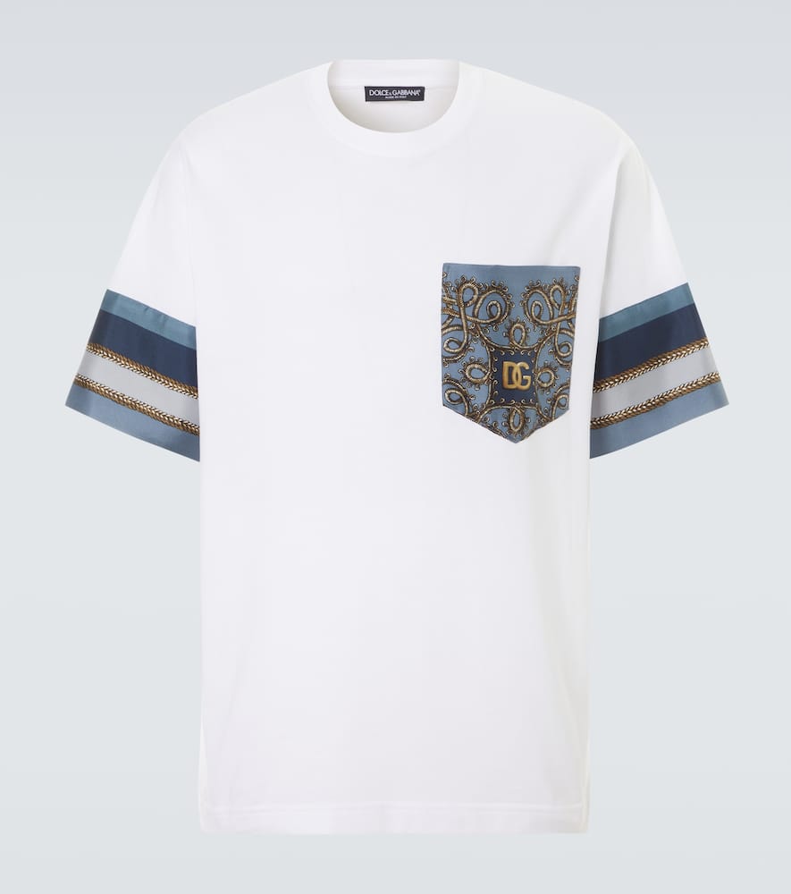 Printed cotton and silk T-shirt