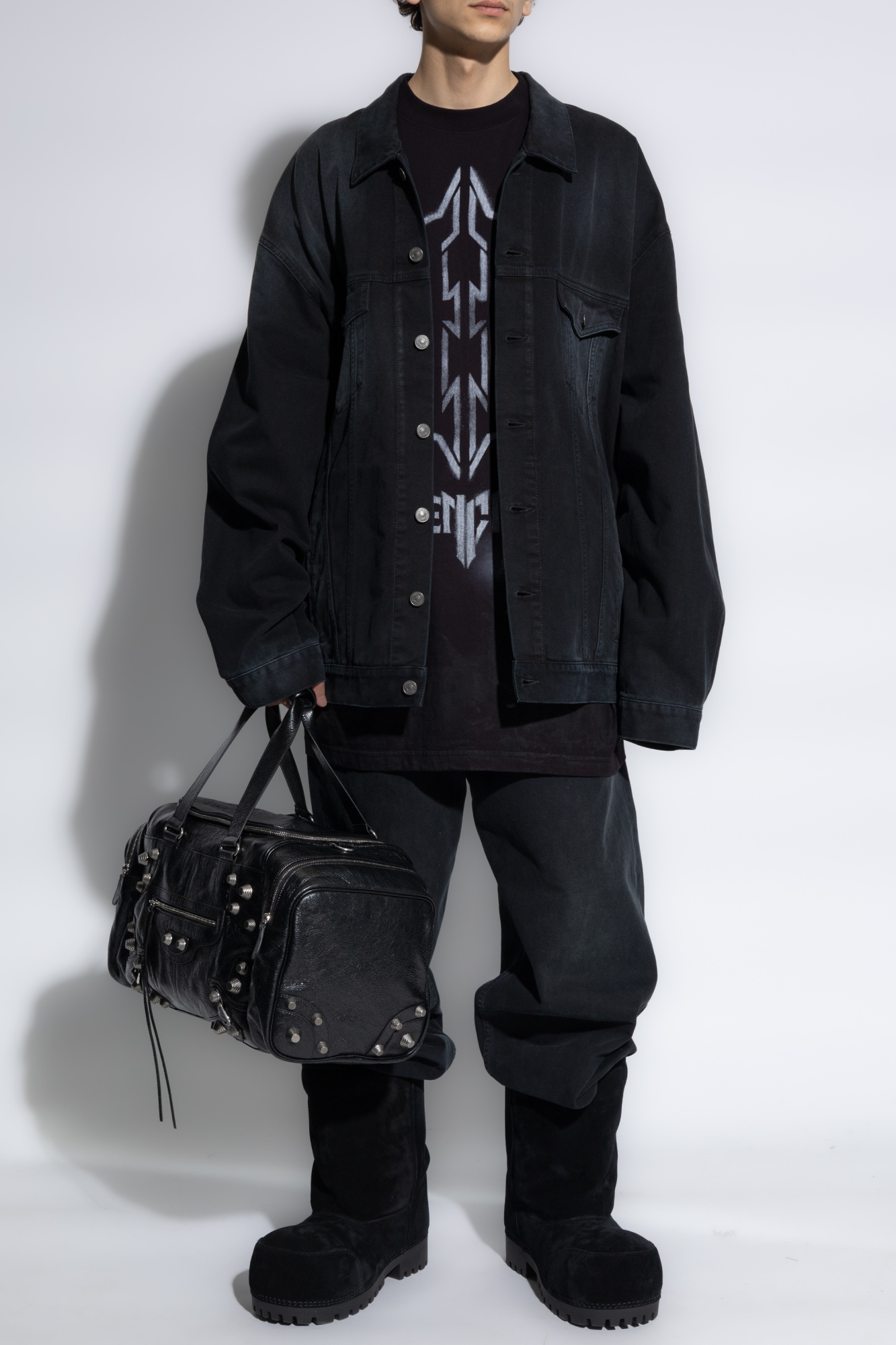 Wide-leg Jeans, Men's, Black