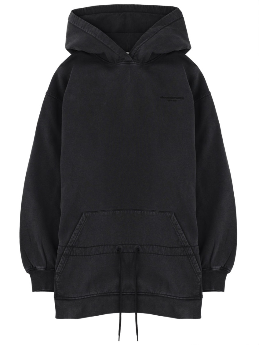 Alexander Wang - longline hooded top dress front pocket