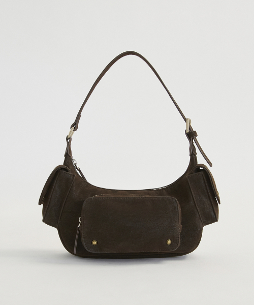 Stud Pocket Hobo Bag_Subtle Brown