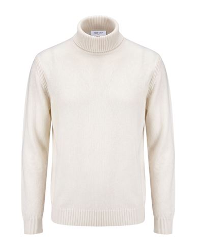 Man Turtleneck Cream Size 3XL Merino Wool, Cashmere