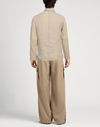 Alpha Studio Man Shirt Beige Size 42 Linen