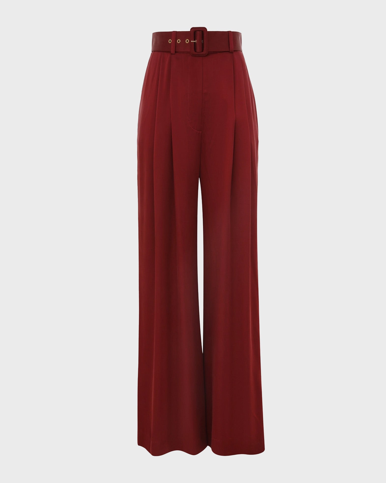 Zimmermann Silk Tuck Pant Burgundy 1