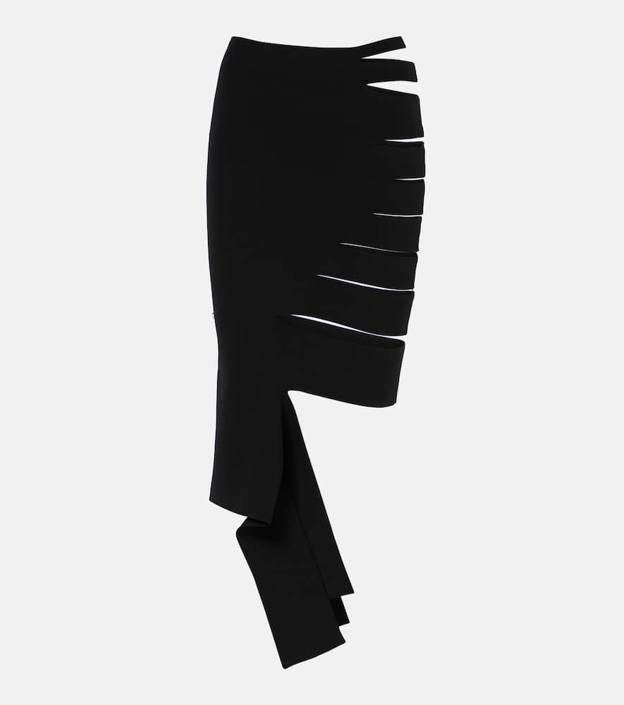 Asymmetric cutout midi skirt