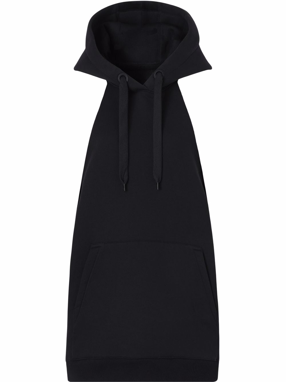 Location-print sleeveless cotton hoodie - Black