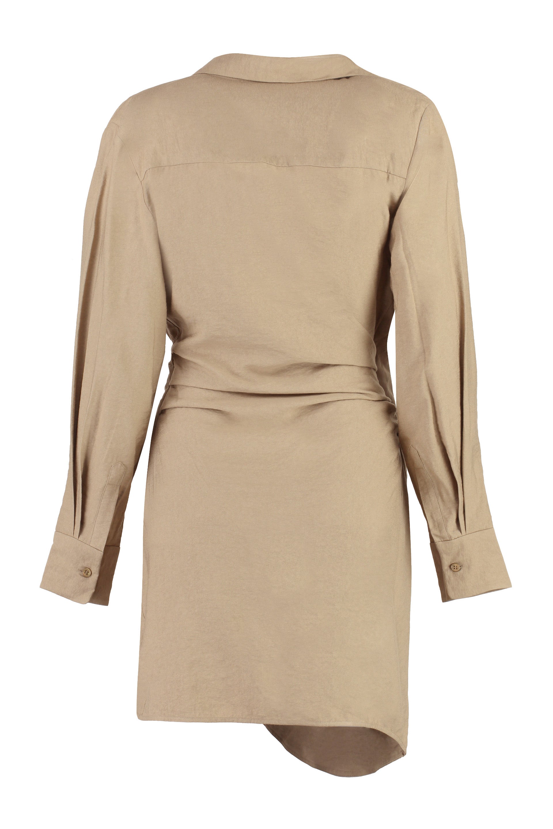 Elegant Viscose Dress with Asymmetric Hem