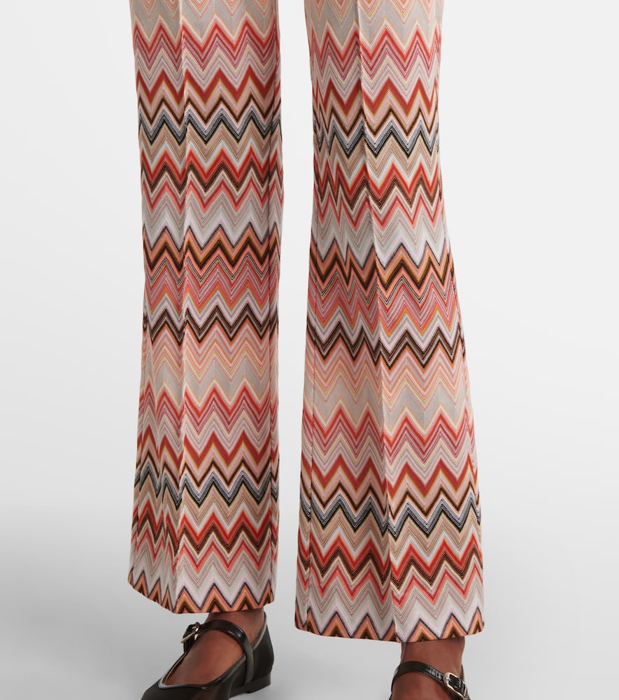 Zigzag cotton-blend straight pants
