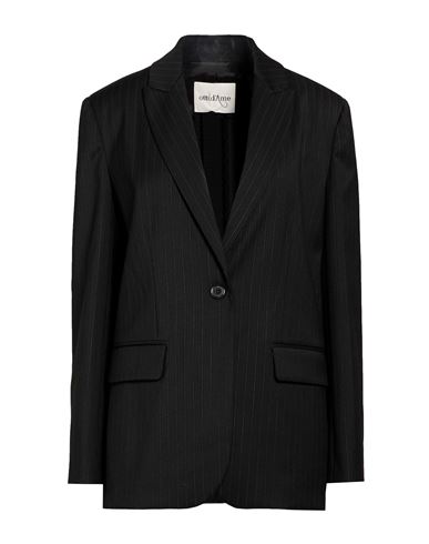 Woman Blazer Black Size 10 Polyester, Virgin Wool, Elastane