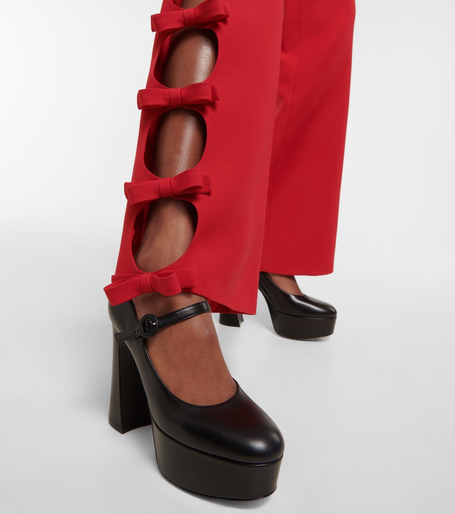 Mary Jane leather platform pumps