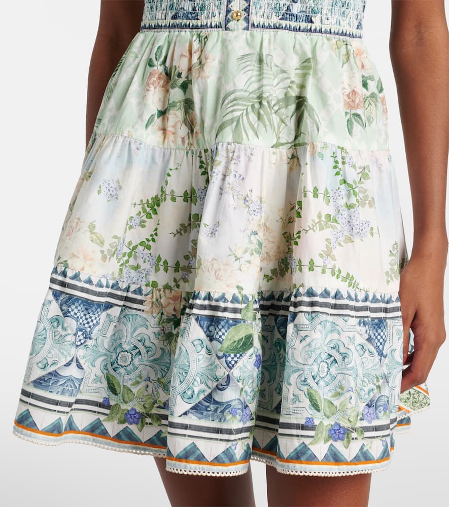 Crystal-embellished cotton minidress