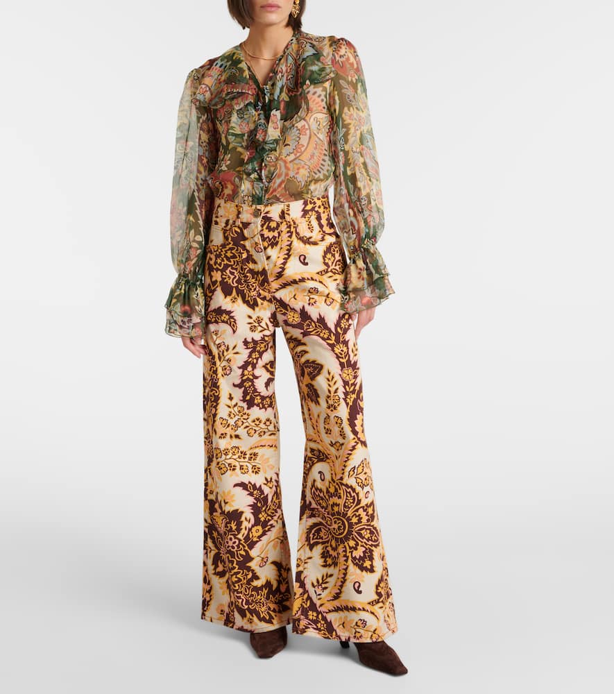 Etro Floral high-rise wide-leg jeans