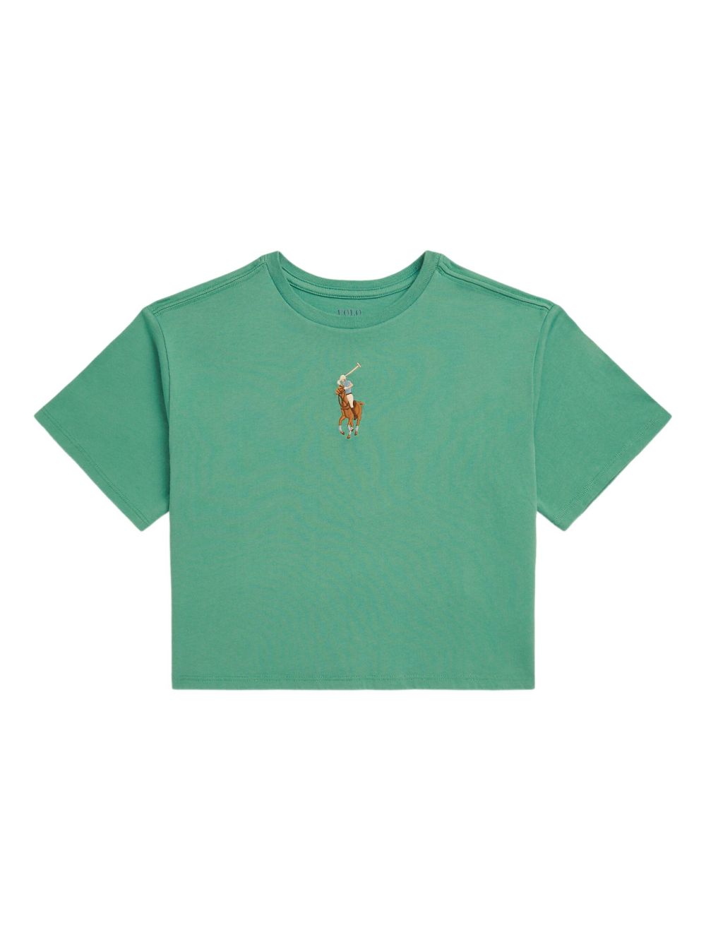 Logo-embroidered cropped T-shirt - Green