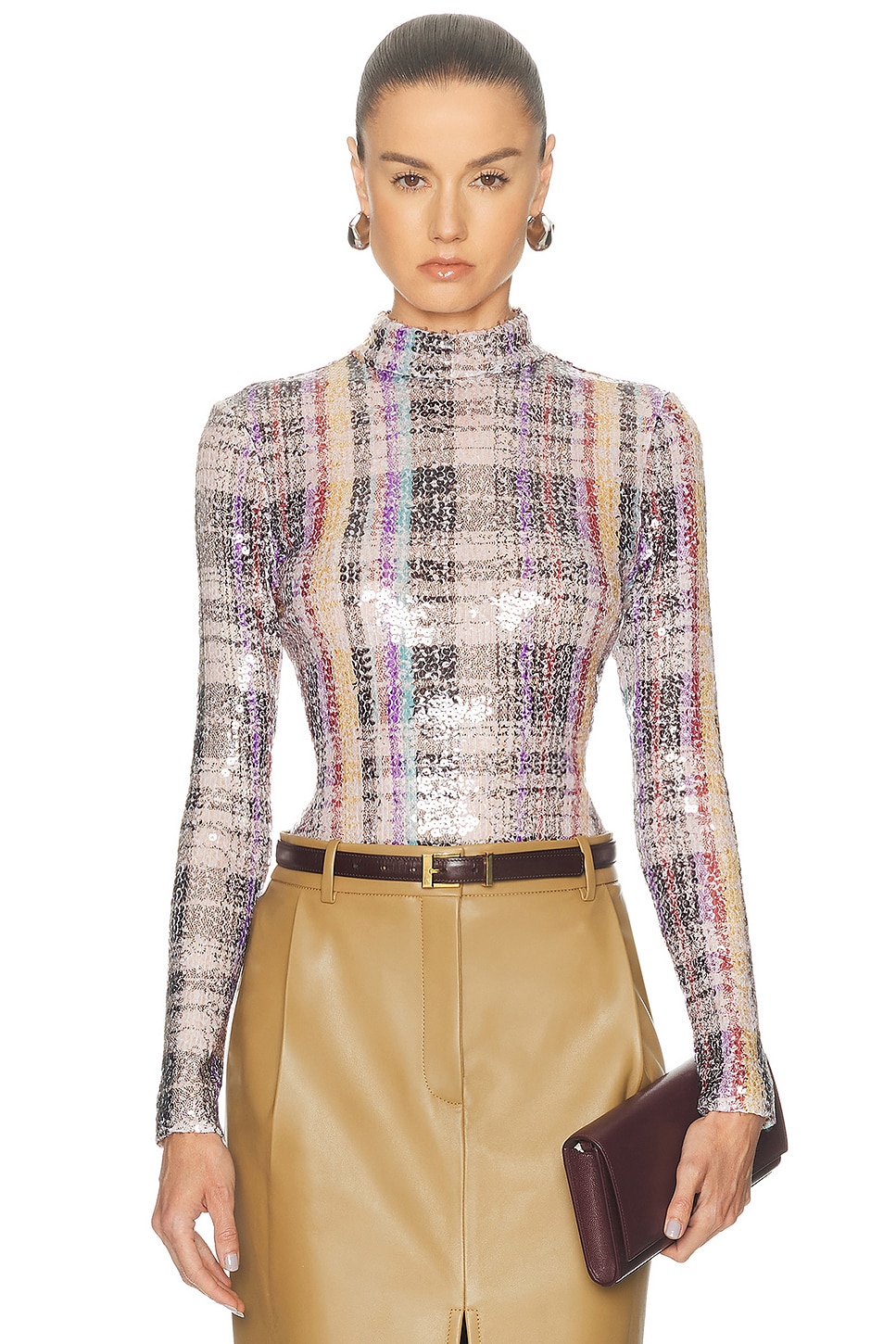 Brandon Maxwell OBERTEIL MAVEN in Multicolor Plaid - Yellow,Teal. XS also in S