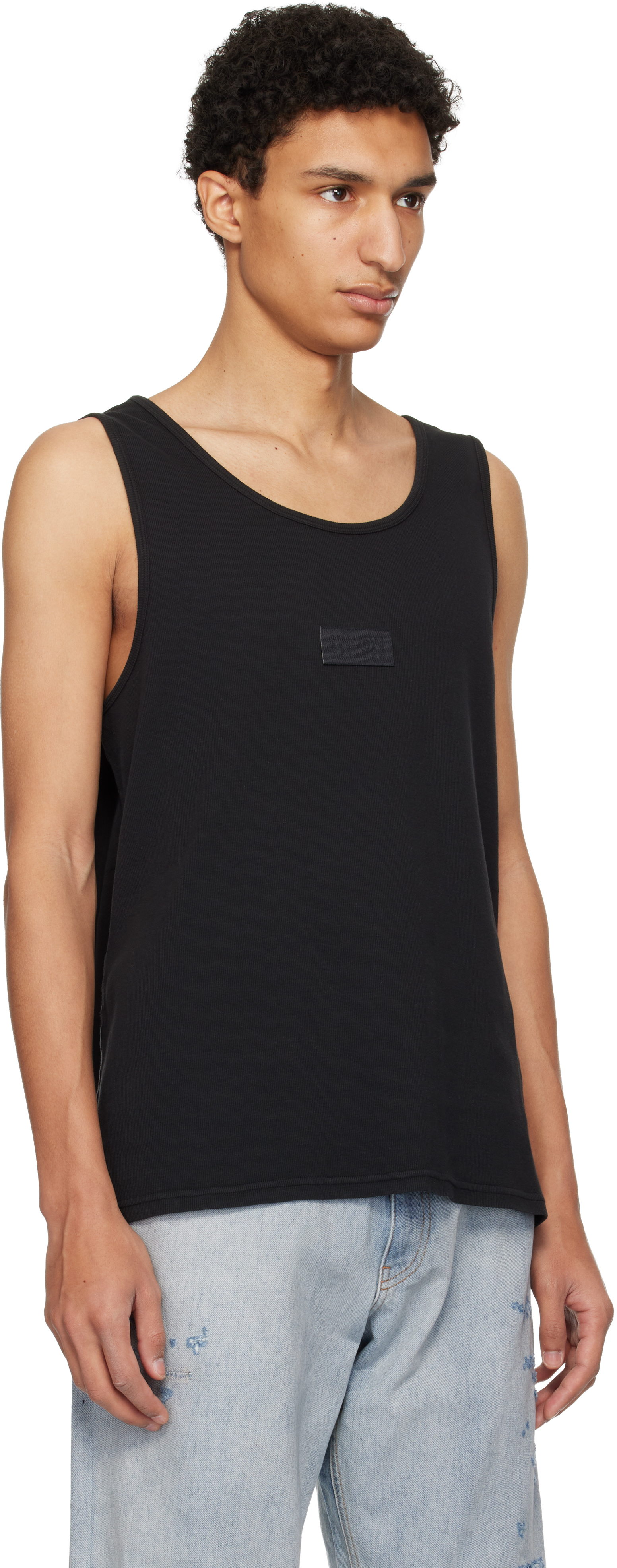 Black Logo Patch Tank Top