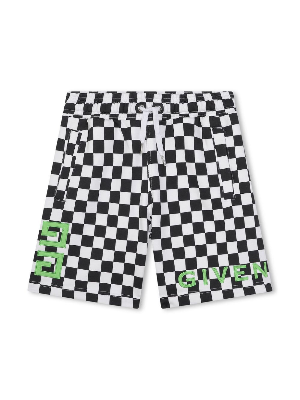 Checked cotton shorts - Black