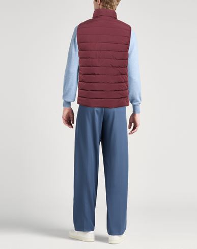 Man Vest Burgundy Size L Polyester