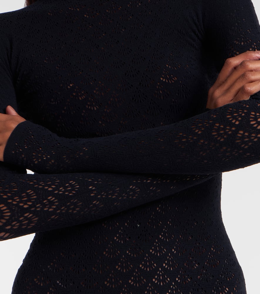 Knitted semi-sheer minidress