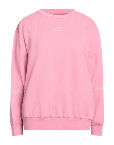 Ea7 Woman Sweatshirt Pink Size L Cotton, Elastane