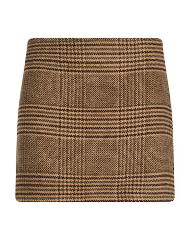 Woman Mini skirt Camel Size M Polyester, Acrylic, Polyamide, Viscose, Wool