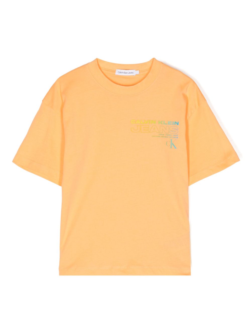 Gradient logo-print T-shirt - Orange