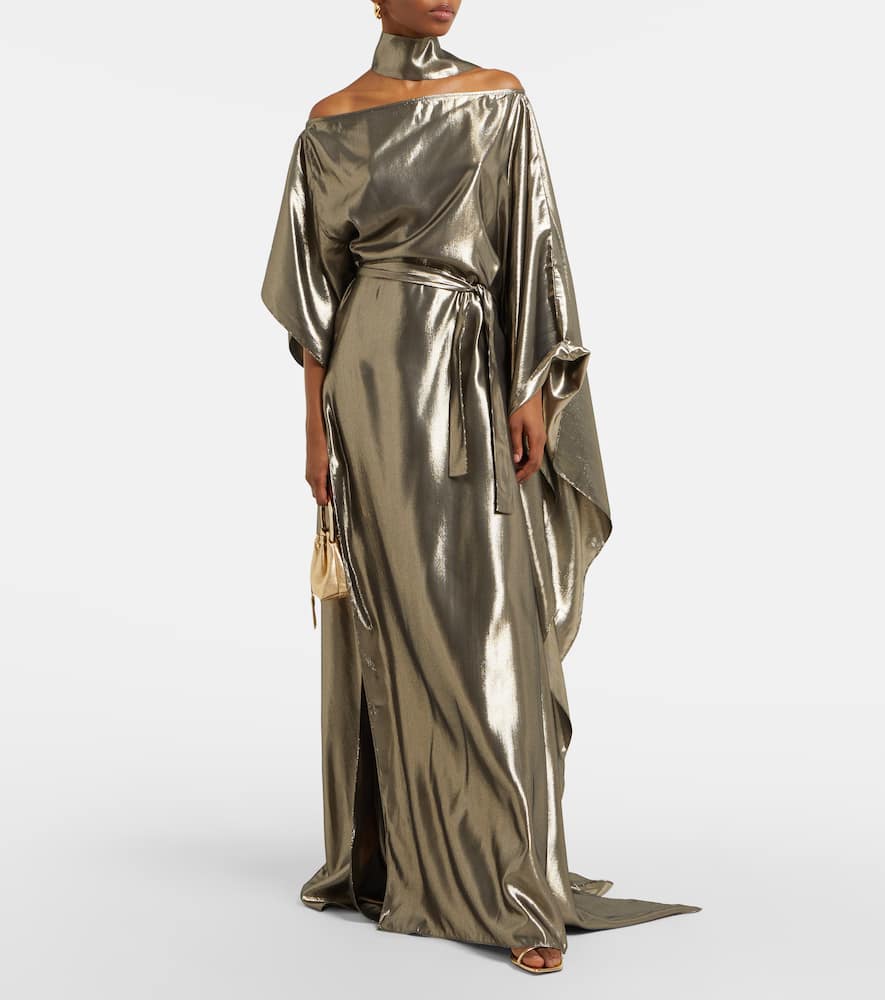 Taylor Seventies silk-blend lamé kaftan
