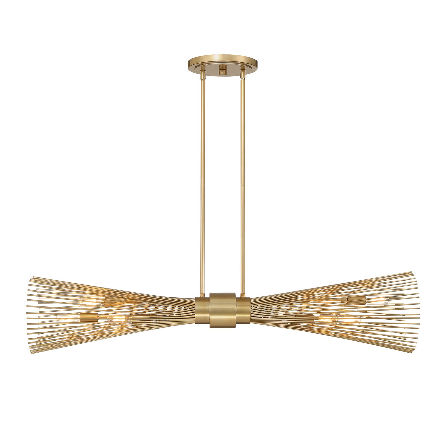 Longfellow 6-Light Linear Chandelier in Burnished Bra