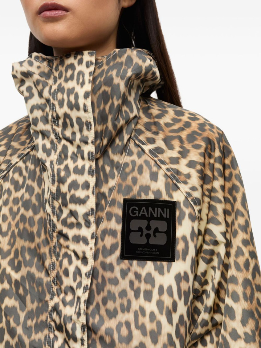 Leopard-print Hooded Jacket