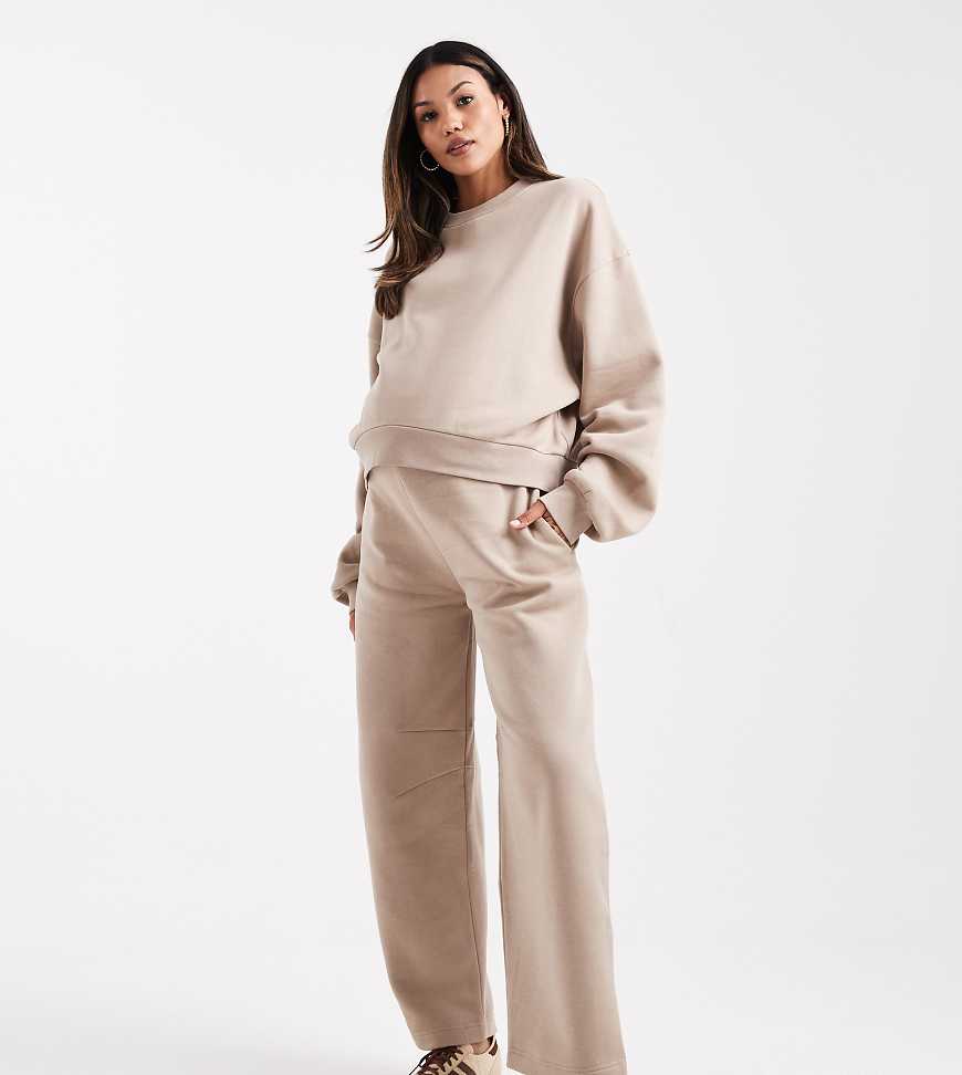 ASOS DESIGN Maternity barrel leg sweatpants in mocha taupe-Brown