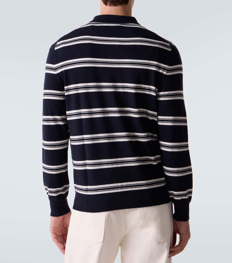 Mr Swansea striped cashmere polo sweater
