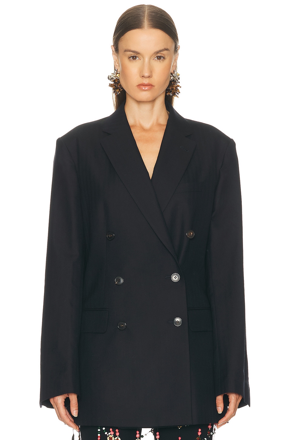 Dries Van Noten Bayfa Jacket in Navy
