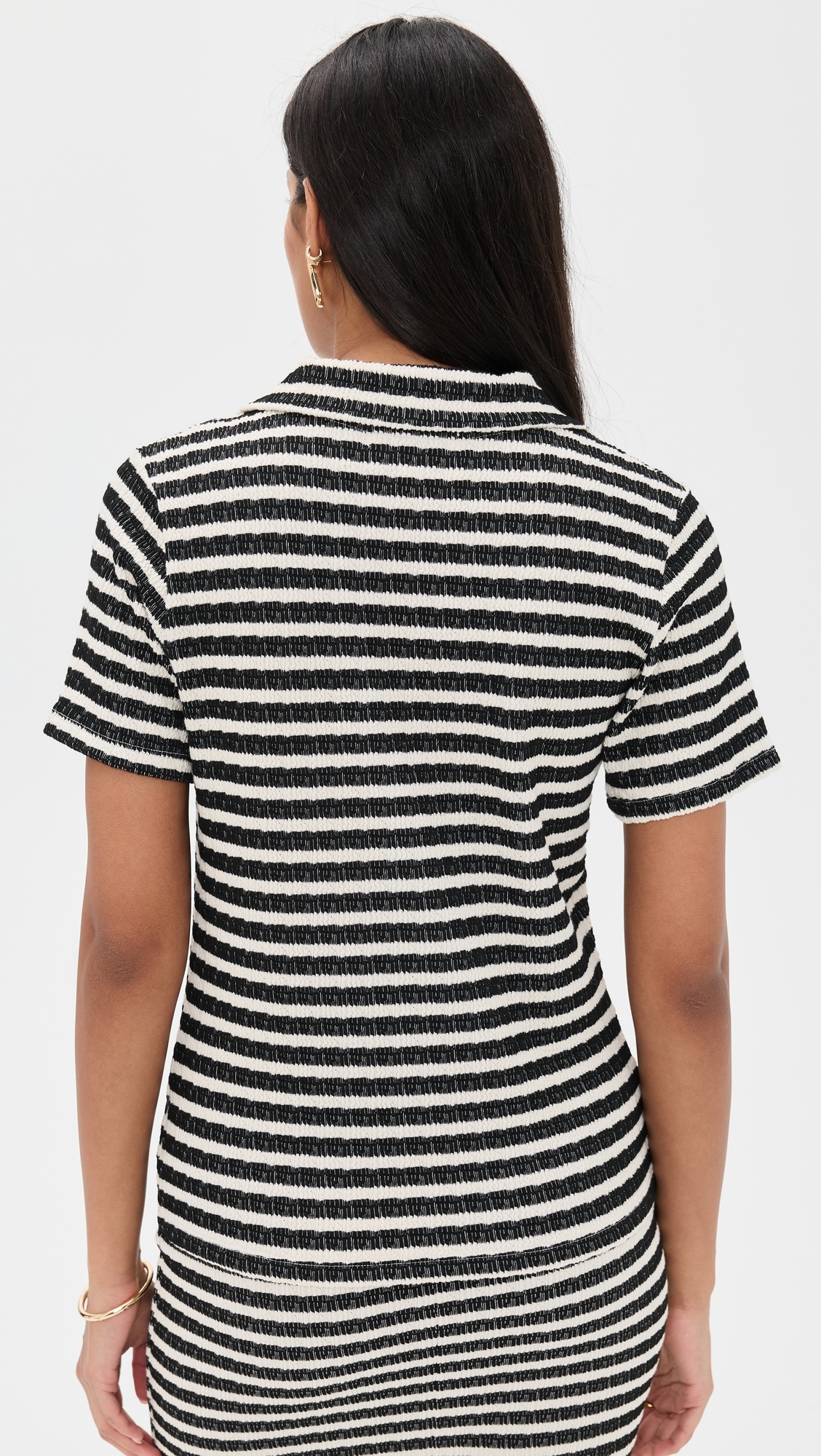 Mila Polo Top Black Stripe