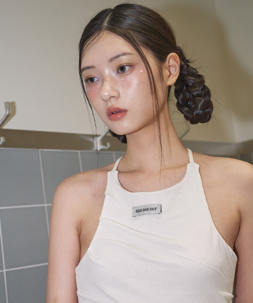 BACK STRING HALTER NECK TOP IVORY