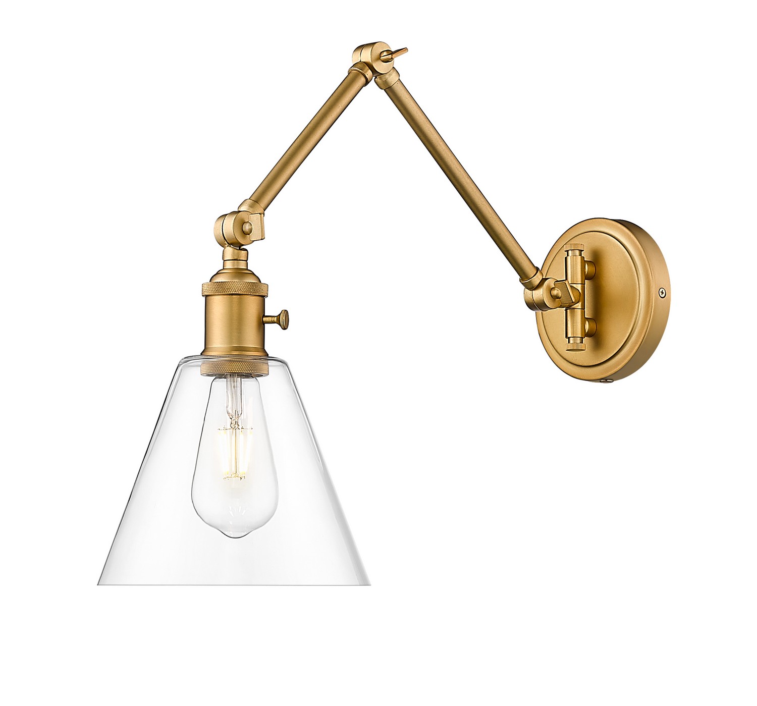 Rubbed Brass Wall Sconce from the Gayson Collection