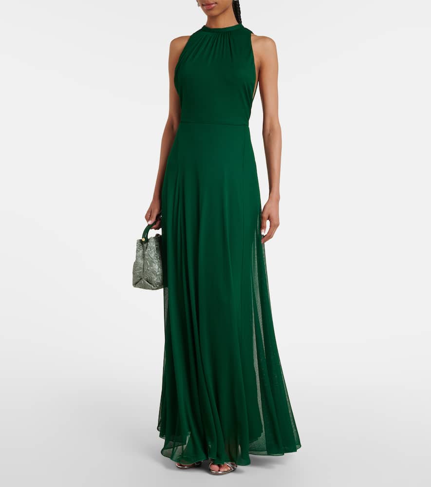 Carnet mesh jersey maxi dress