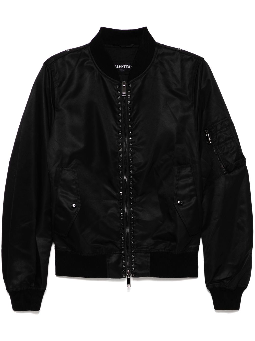 Rockstud detailing bomber jacket - Black