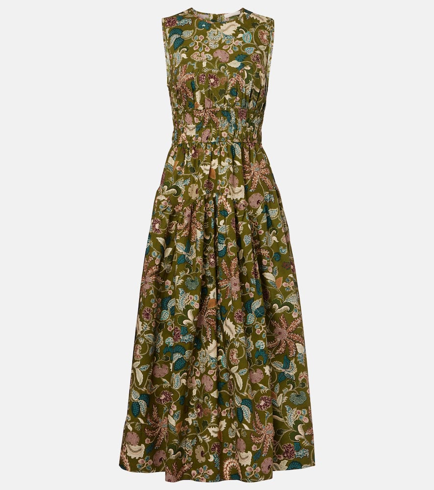 Elenora printed cotton midi dress