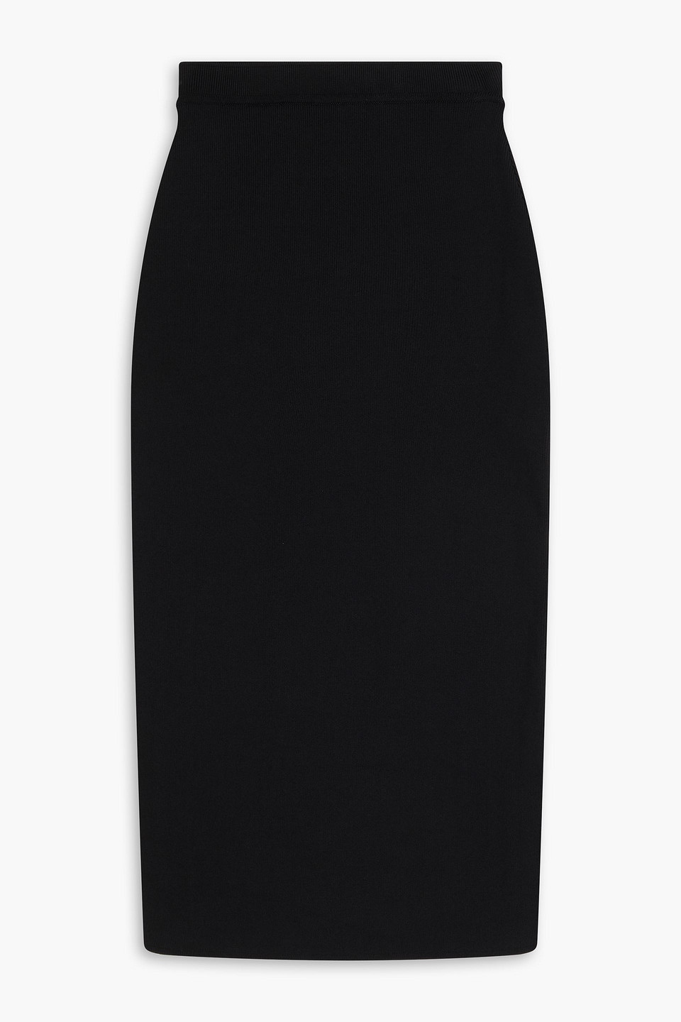 Ribbed-knit pencil skirt - Black - XXS