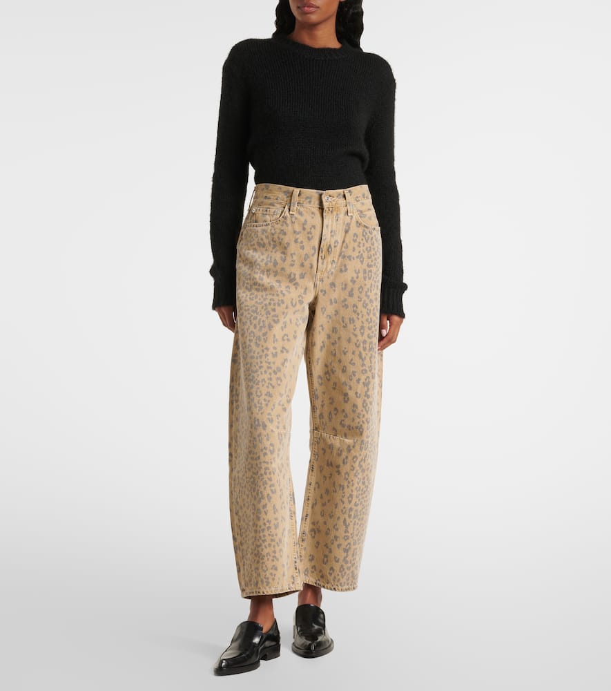 Miro printed barrel-leg jeans